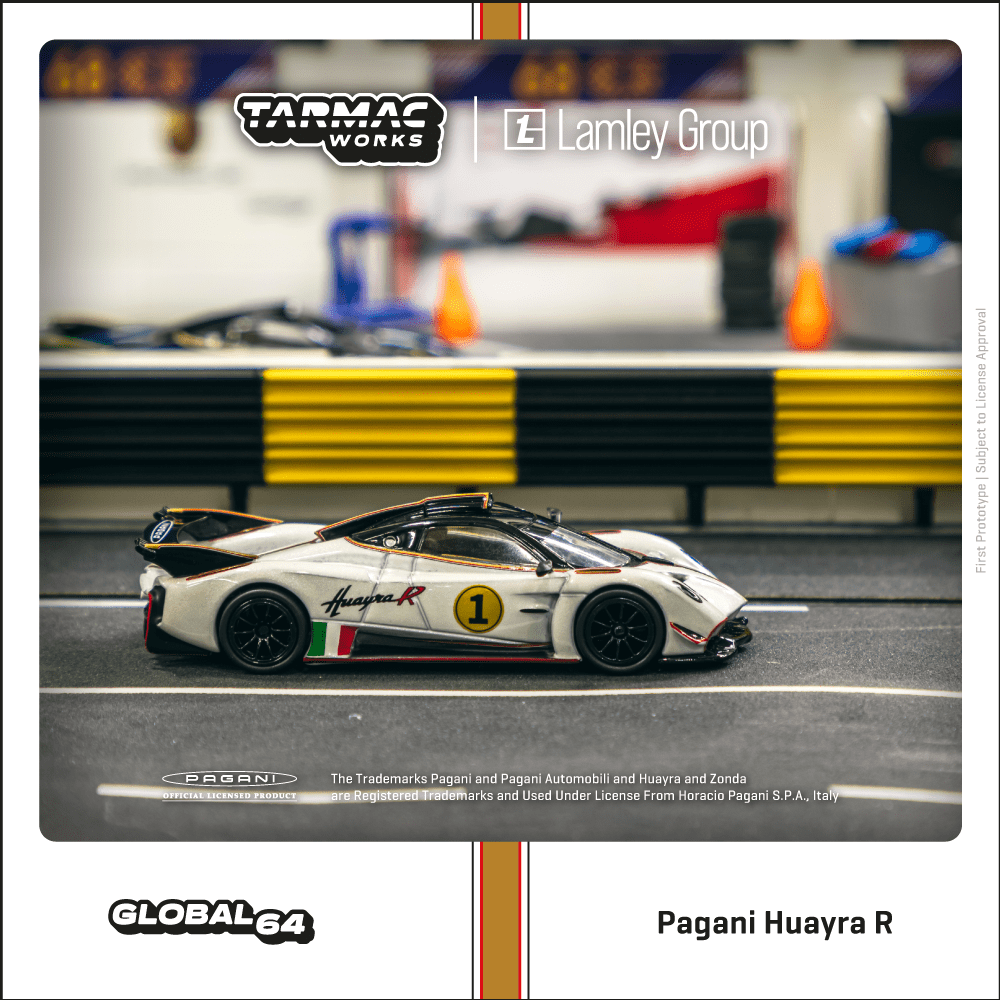Tarmac Works GLOBAL64 1/64 Pagani Huayra R Bianco Benny Lamley Special Edition T64G-TL035-WH