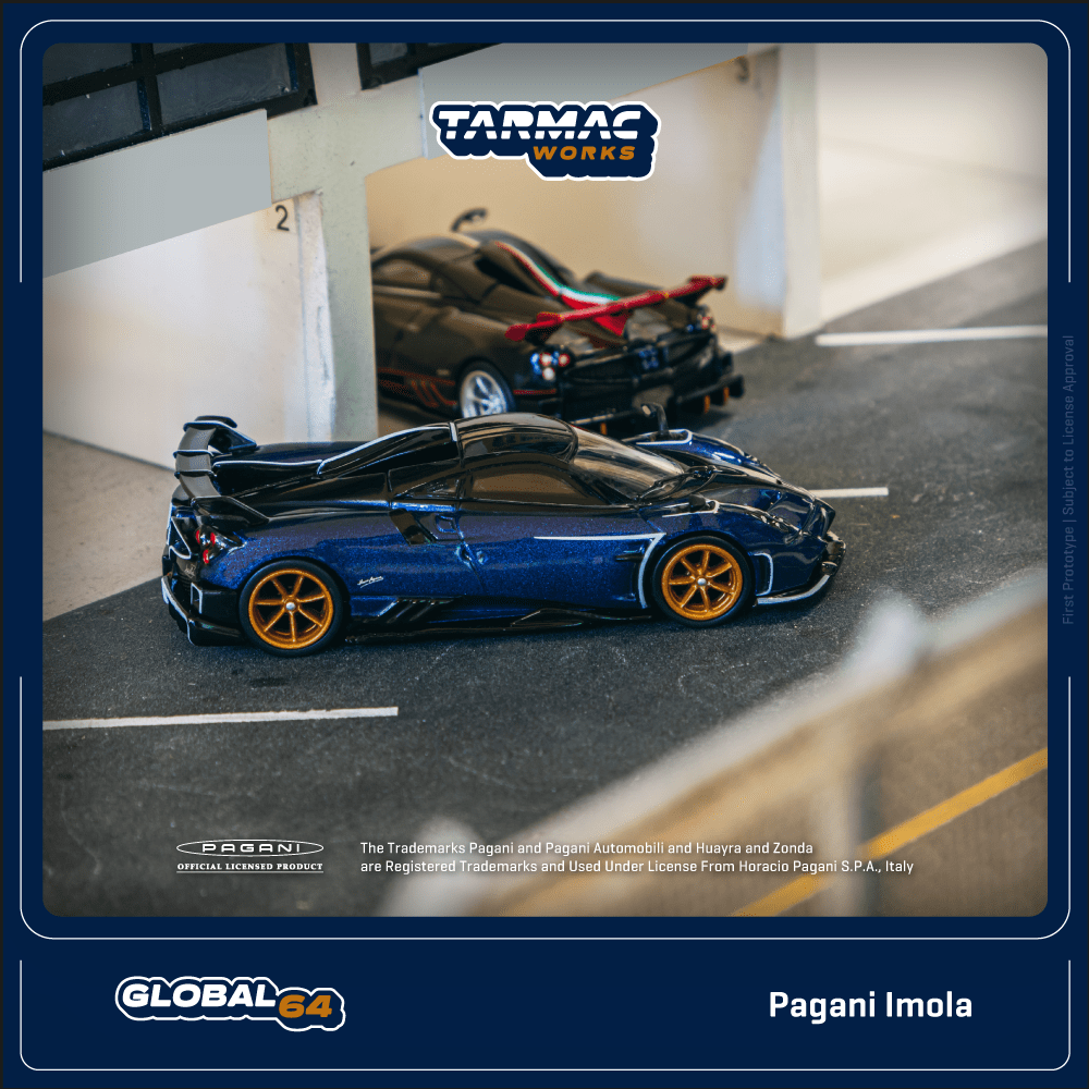 TARMAC WORKS GLOBAL64 1/64 Pagani Imola Blu Argentina T64G-TL046-BL