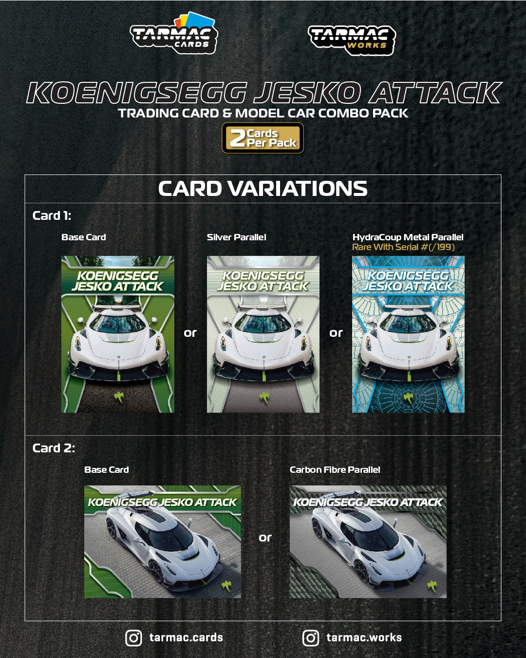 Tarmac Works GLOBAL64 1/64 Koenigsegg Jesko Attack White Lamley Special Edition Model Car + Trading Cards Combo Set T64G-TL052-WH