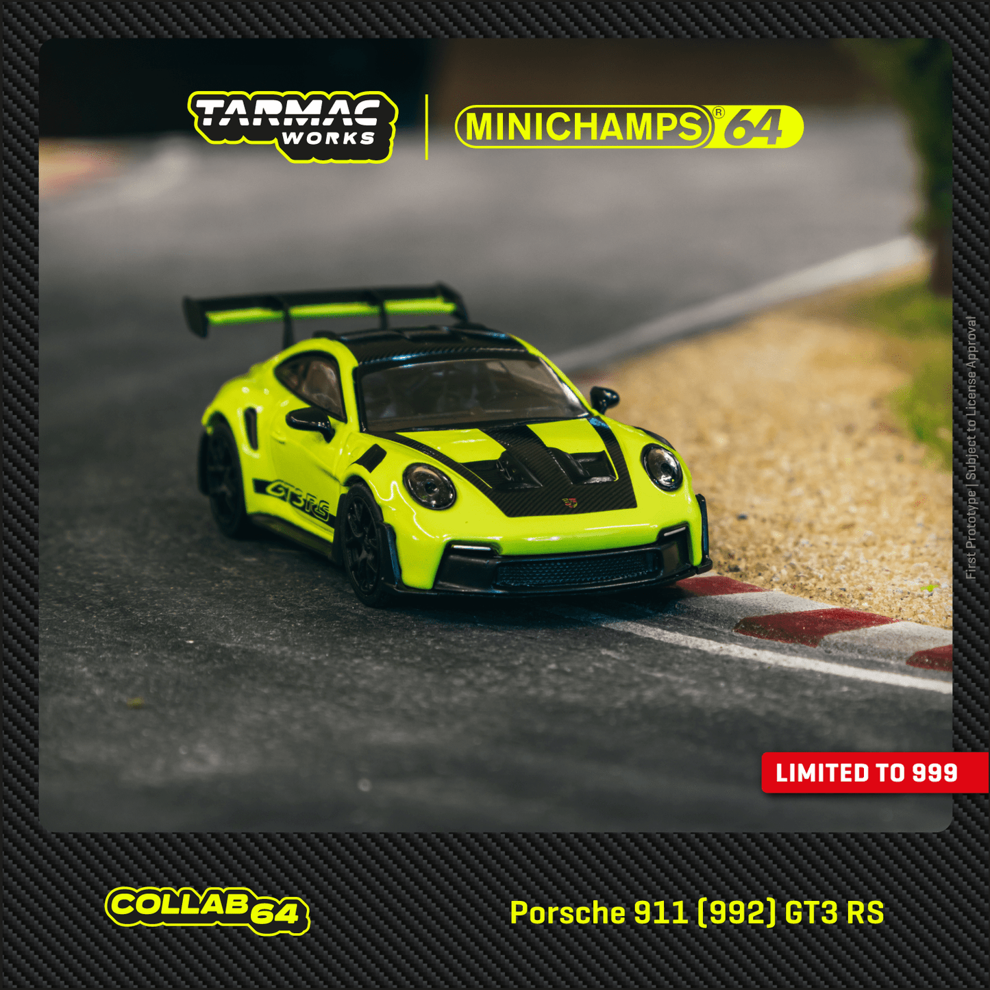 TARMAC WORKS COLLAB64 1/64 Porsche 911 (992) GT3 RS Acid Green T64MC-005-AG