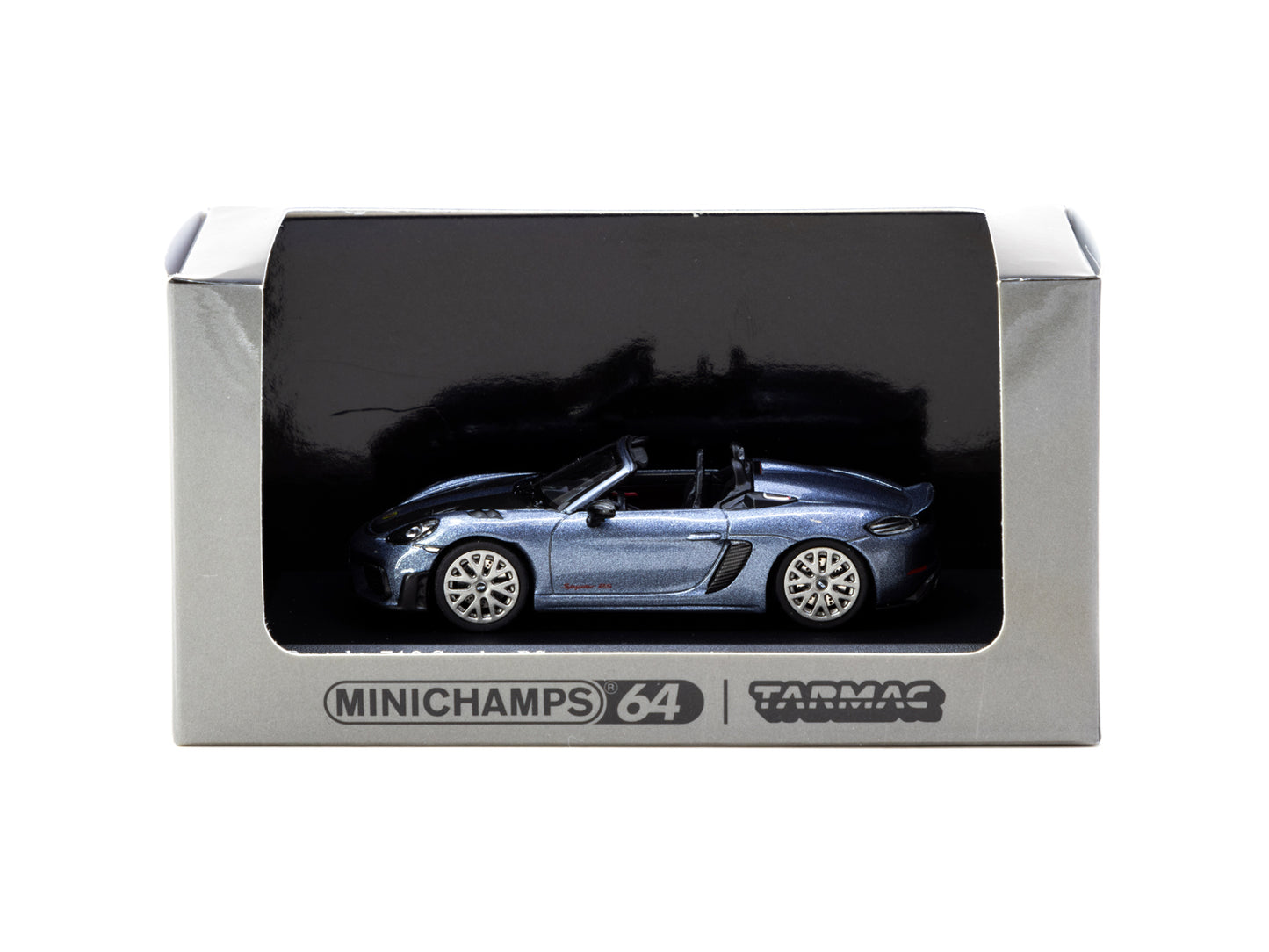 TARMAC WORKS COLLAB64 1/64 MINICHAMPS x Tarmac Works Porsche 718 Spyder RS Vanadium Grey Metallic T64MC-008-VG