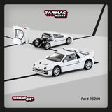 PREORDER TARMAC WORKS HOBBY64+ 1/64 Ford RS200 White T64P-001-WH (Approx. Release Date :  JULY 2025 subject to manufacturer's final decision)