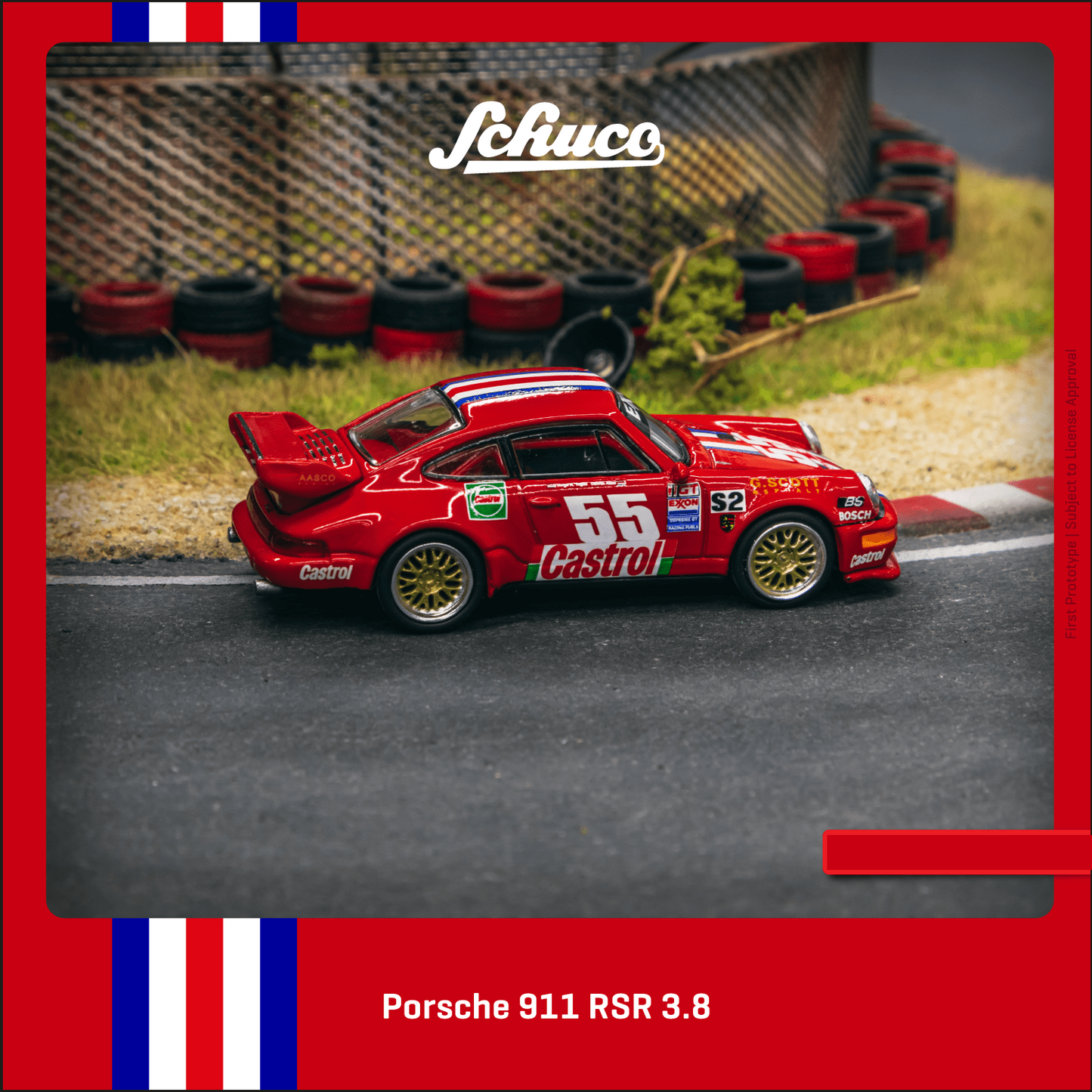 Schuco 1/64 Porsche 911 RSR 3.8 Red Schuco Special Edition T64S-003-95WG
