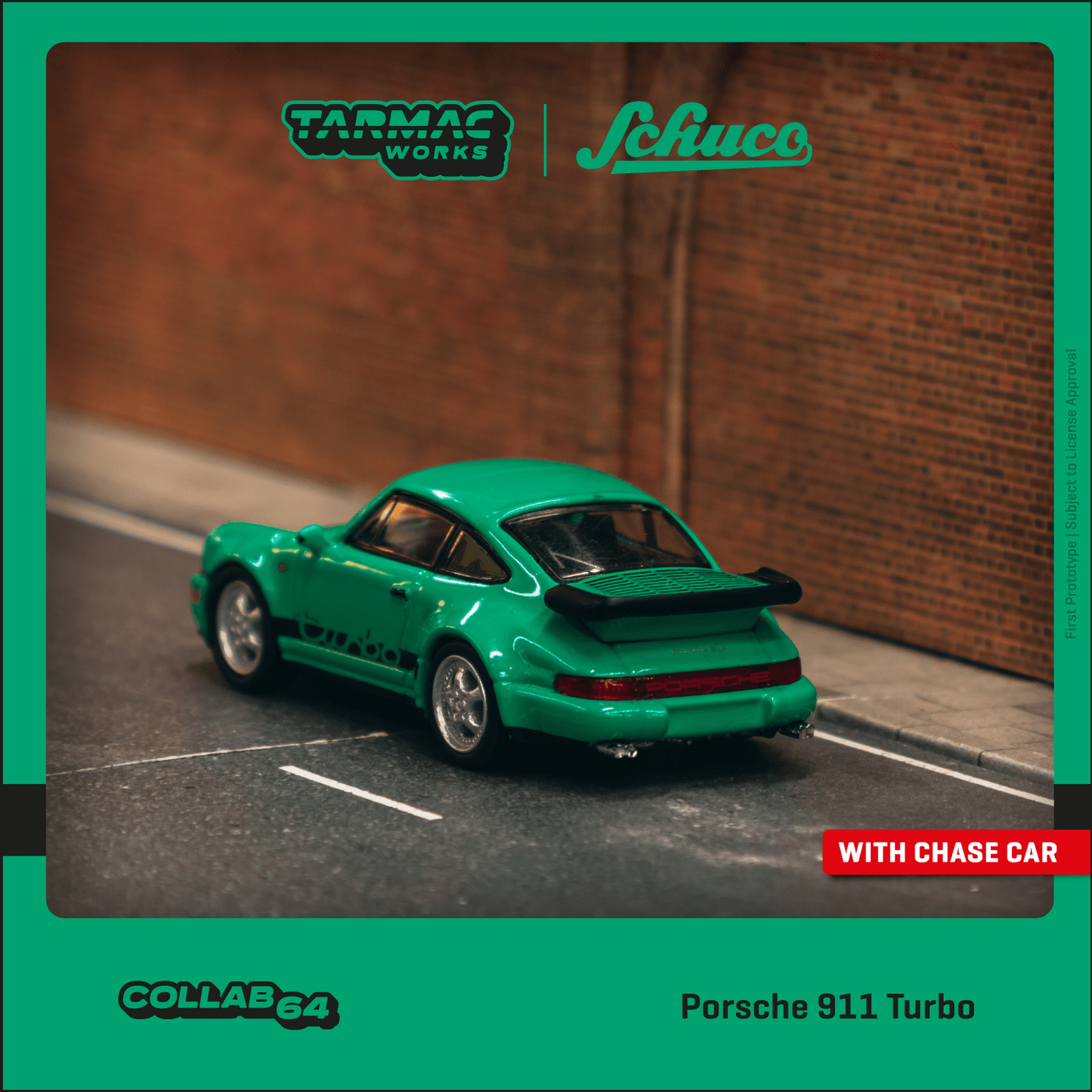 TARMAC WORKS COLLAB64 1/64 Porsche 911 Turbo Green T64S-009-GR
