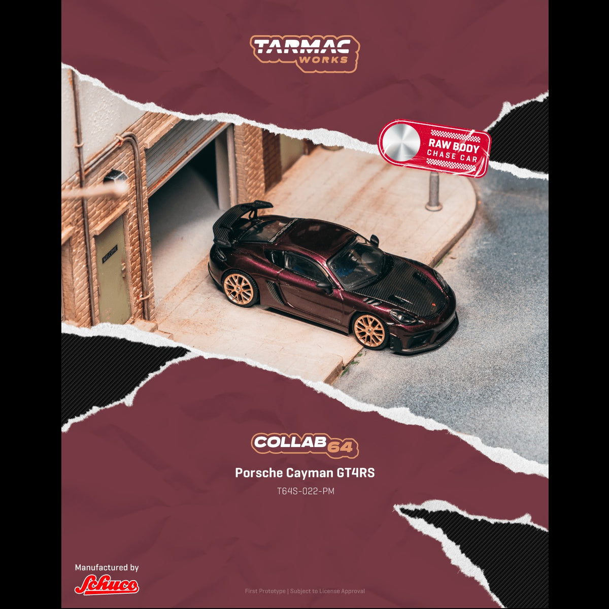 PREORDER TARMAC WORKS COLLAB64 1/64 Porsche Cayman GT4RS Amethyst