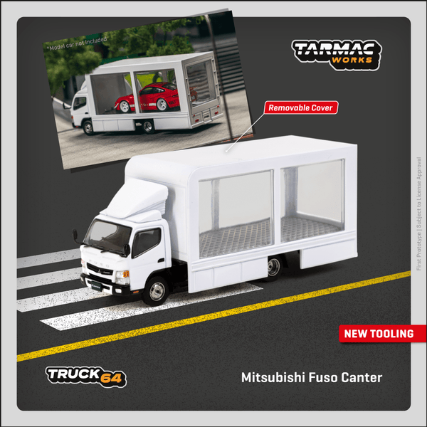 PREORDER Tarmac Works TRUCK64 1/64 Mitsubishi Fuso Canter Mobile Display Truck T64T-TL002-DW (Approx. Release Date : OCTOBER 2024 subject to manufacturer's final decision)