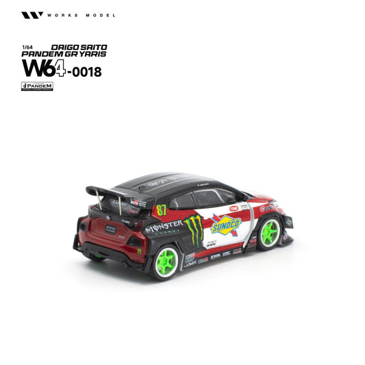 PREORDER WORKS 1/64 PANDEM GR YARIS DAIGO SAITO W640018 (Approx. Release Date: Q2 2027 and subject to the manufacturer's final decision)