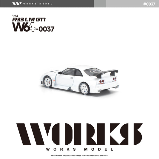PREORDER WORKS 1/64 R33 LM 1995 GT1 WHITE W640037 (Approx. Release Date: Q4 2026 and subject to the manufacturer's final decision)