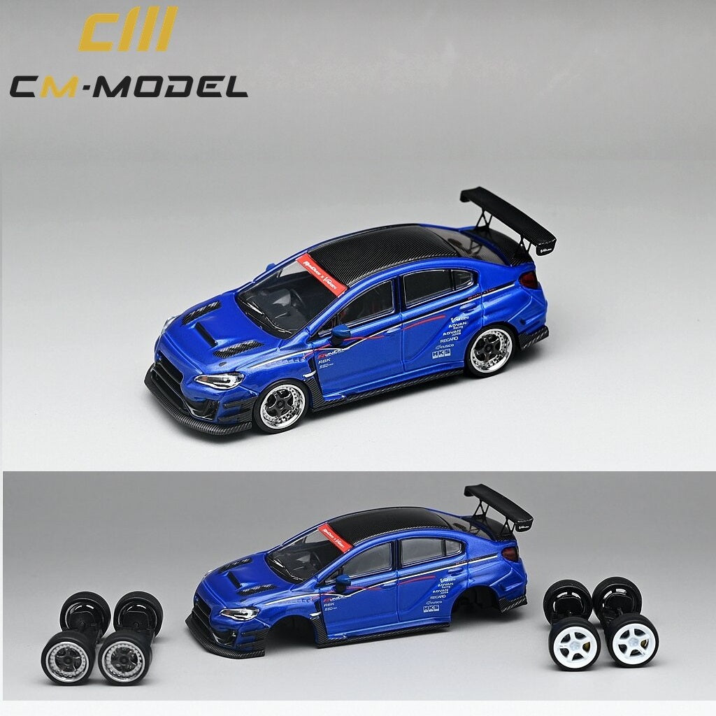 CM MODEL 1/64 SUBARU VAB WRX STI & S4 VARIS WIDE BODY KIT BLUE