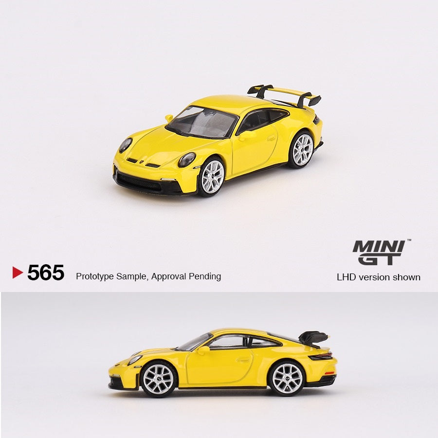 MINI GT 1/64 Porsche 911 (992) GT3 Racing Yellow RHD MGT00565-R