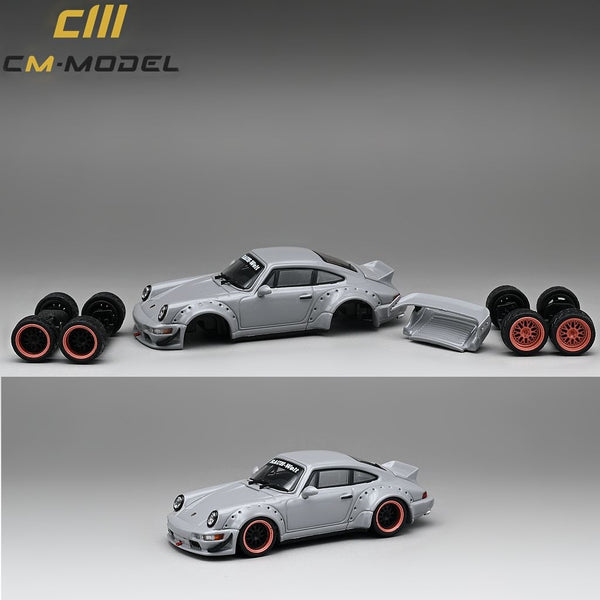 CM MODEL 1/64 Porsche 964 Widebody Nero Gray