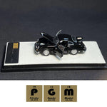 PGM 1/64 Porsche 356 Black (Fully Opened with Rectangular Display)