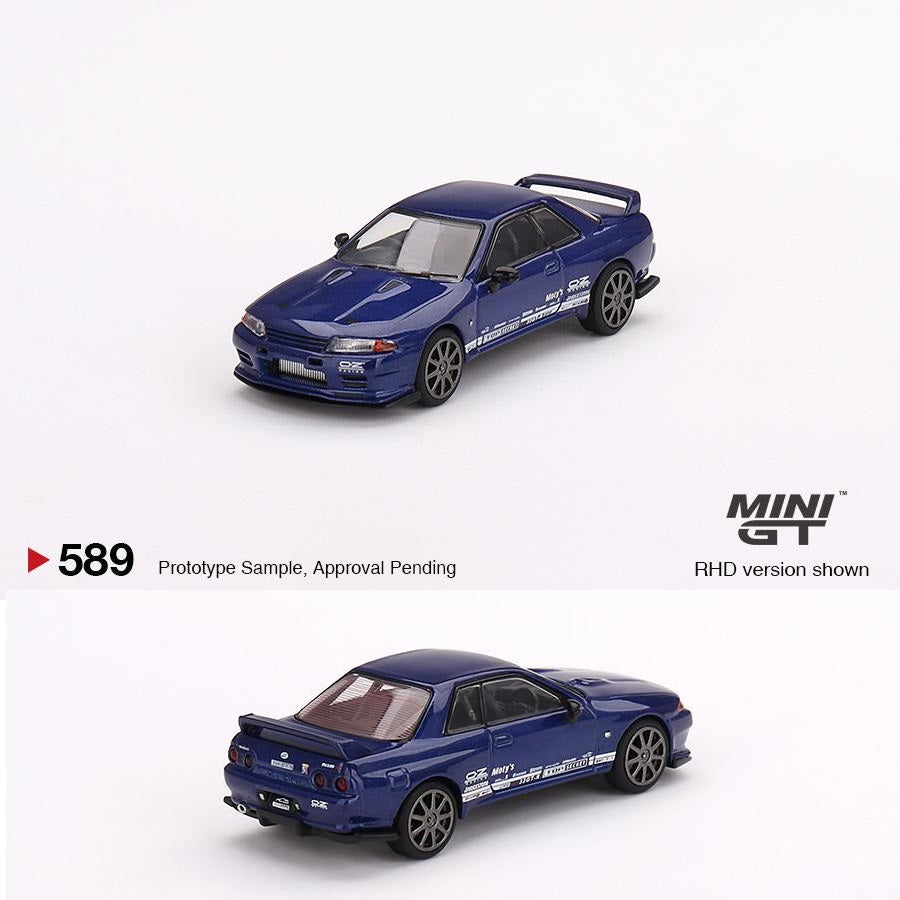 PREORDER MINI GT 1/64 Nissan Skyline GT-R Top Secret VR32 Metallic Blue  MGT00589-R (Approx. Release Date : OCTOBER 2023 subject to manufacturer's 
