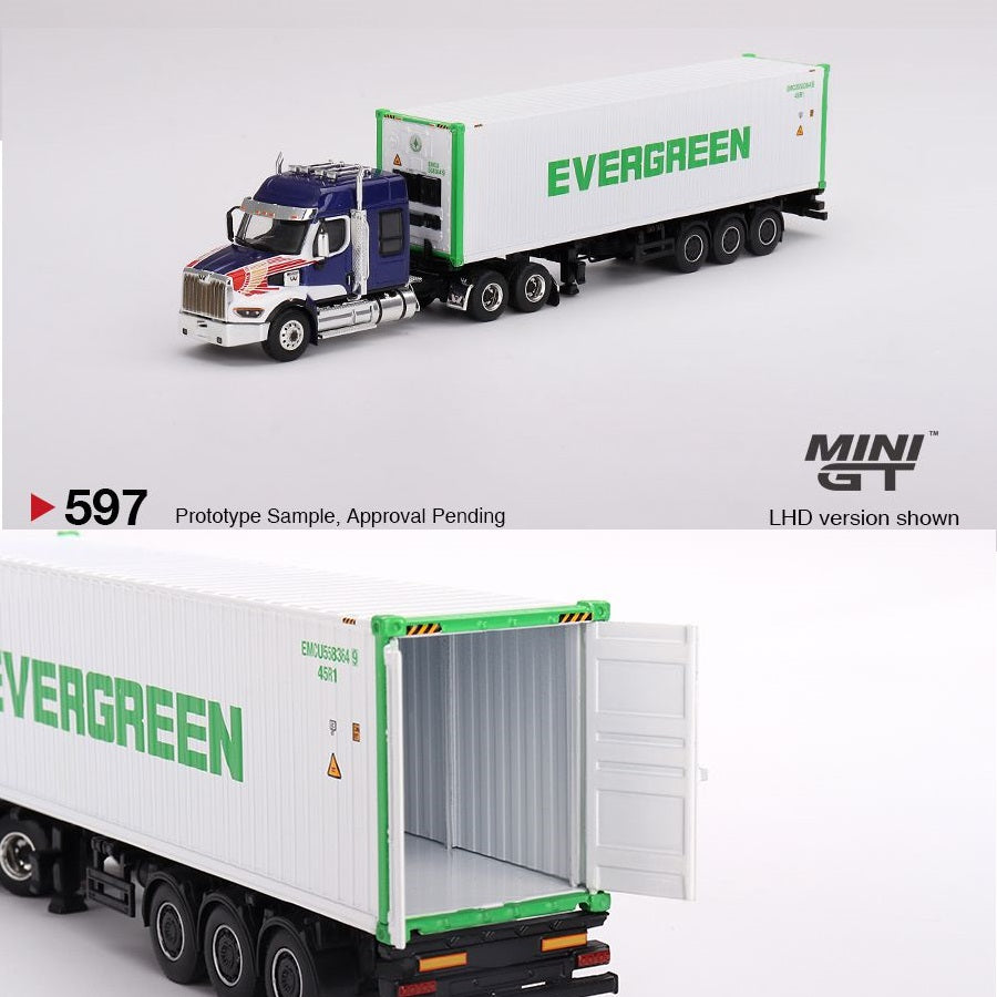 PREORDER MINI GT 1/64 Western Star 49X Blue with 40' Reefer Container