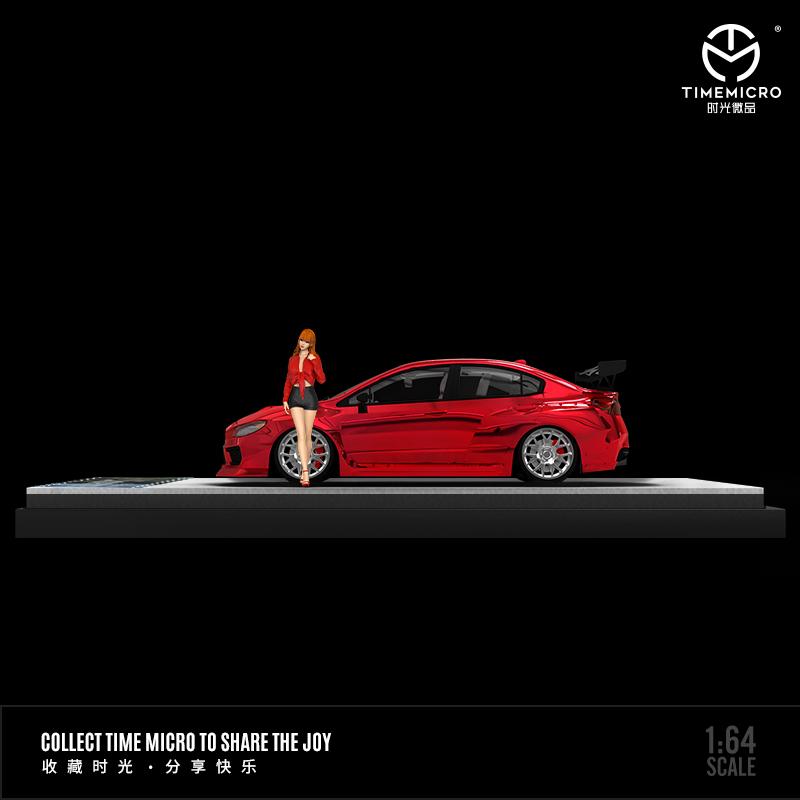 TIME MICRO 1/64 Subaru WRX STi Transpartent Red with Figurine