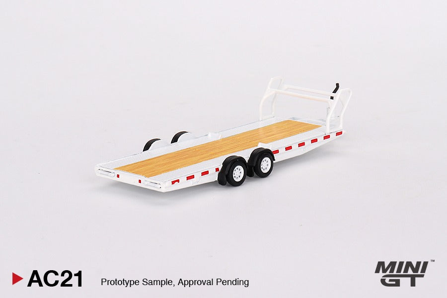 MINI GT 1/64 Car Hauler Trailer White MGTAC21