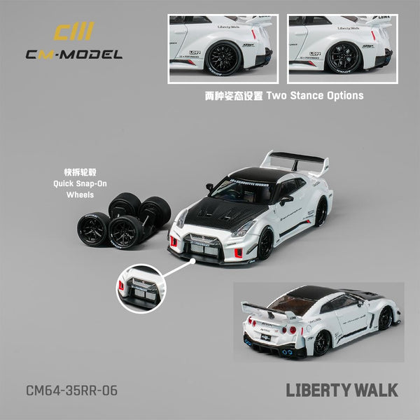 CM MODEL 1/64 Nissan LBWK 35GT-RR White carbon fiber CM64-35RR-06