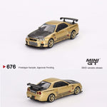 PREORDER MINI GT 1/64 Nissan Skyline GT-R (R34) Top Secret  Top Secret Gold - Japan Exclusive MGT00676-R (Approx. Release Date : MARCH 2024 subject to manufacturer's final decision)