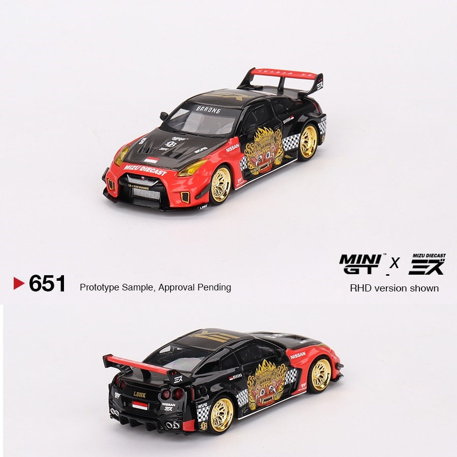 MINI GT 1/64 LB-Silhouette WORKS GT NISSAN 35GT-RR Ver.1 “BARONG” MINI GT x MIZU Diecast MGT00651-R