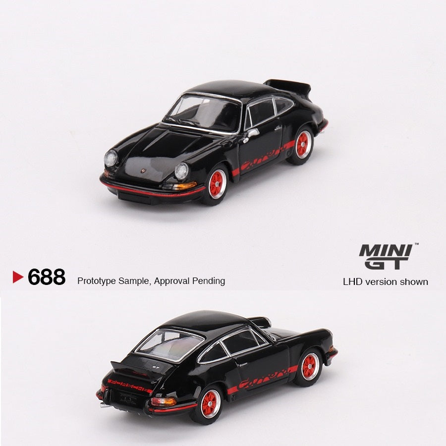 PREORDER MINI GT 1/64 Porsche 911 Carrera RS 2.7 Black with Red Livery LHD  MGT00688-L (Approx. Release Date : MARCH 2024 subject to manufacturer's 