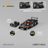 PREORDER CM MODEL 1/64 Nissan LBWK ER34 Super Silhouette Chrome Gungray CM64-ER34-06 (Approx. Release Date : MARCH 2024 subject to manufacturer's final decision)