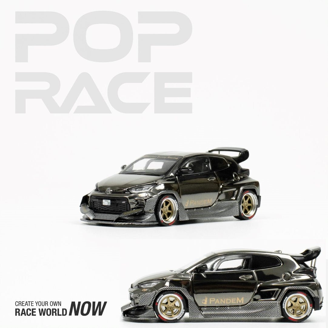 POPRACE 1/64 Pandem GR Yaris Black Chrome (POPRACE EDITION