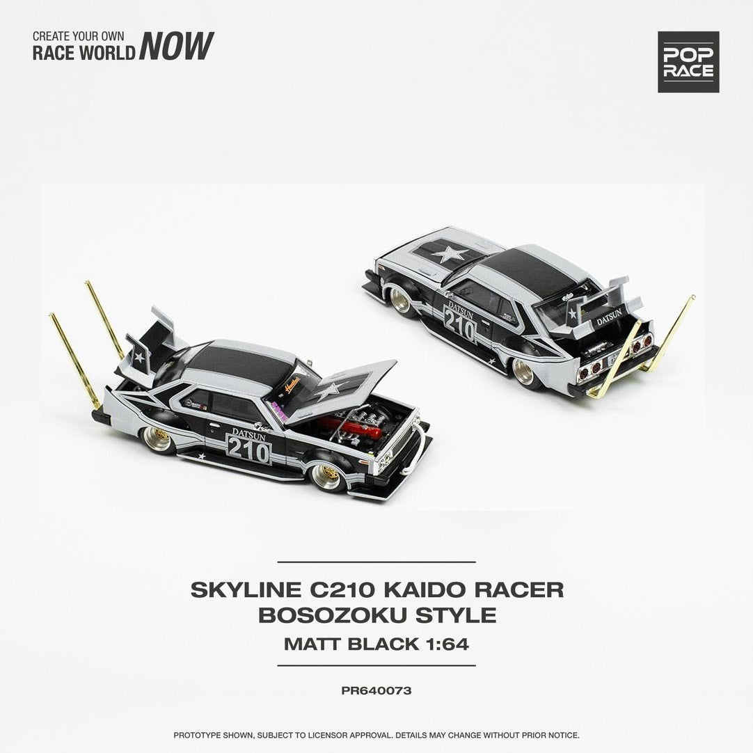 POPRACE 1/64 Skyline C210 Kaido Racer - Bosozoku Style Matt