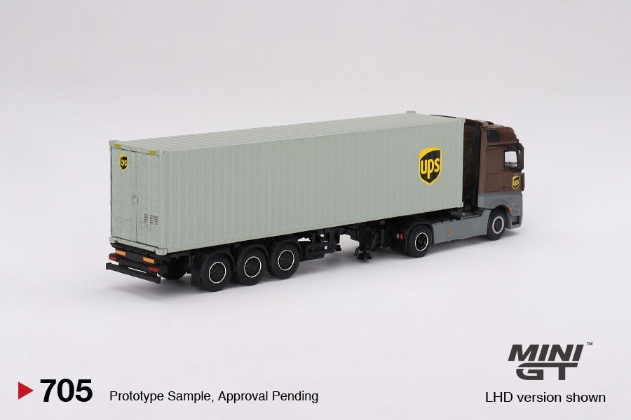 MINI GT 1/64 Mercedes-Benz Actros w/ 40 Ft Container "UPS Europe" MGT00705-L