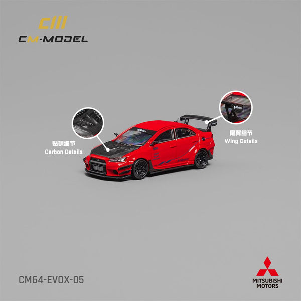 PREORDER CM MODEL 1/64 Misubishi Lancer EVO X Varis Red CM64-EVOX-05 (Approx. Release Date : APRIL 2024 subject to manufacturer's final decision)