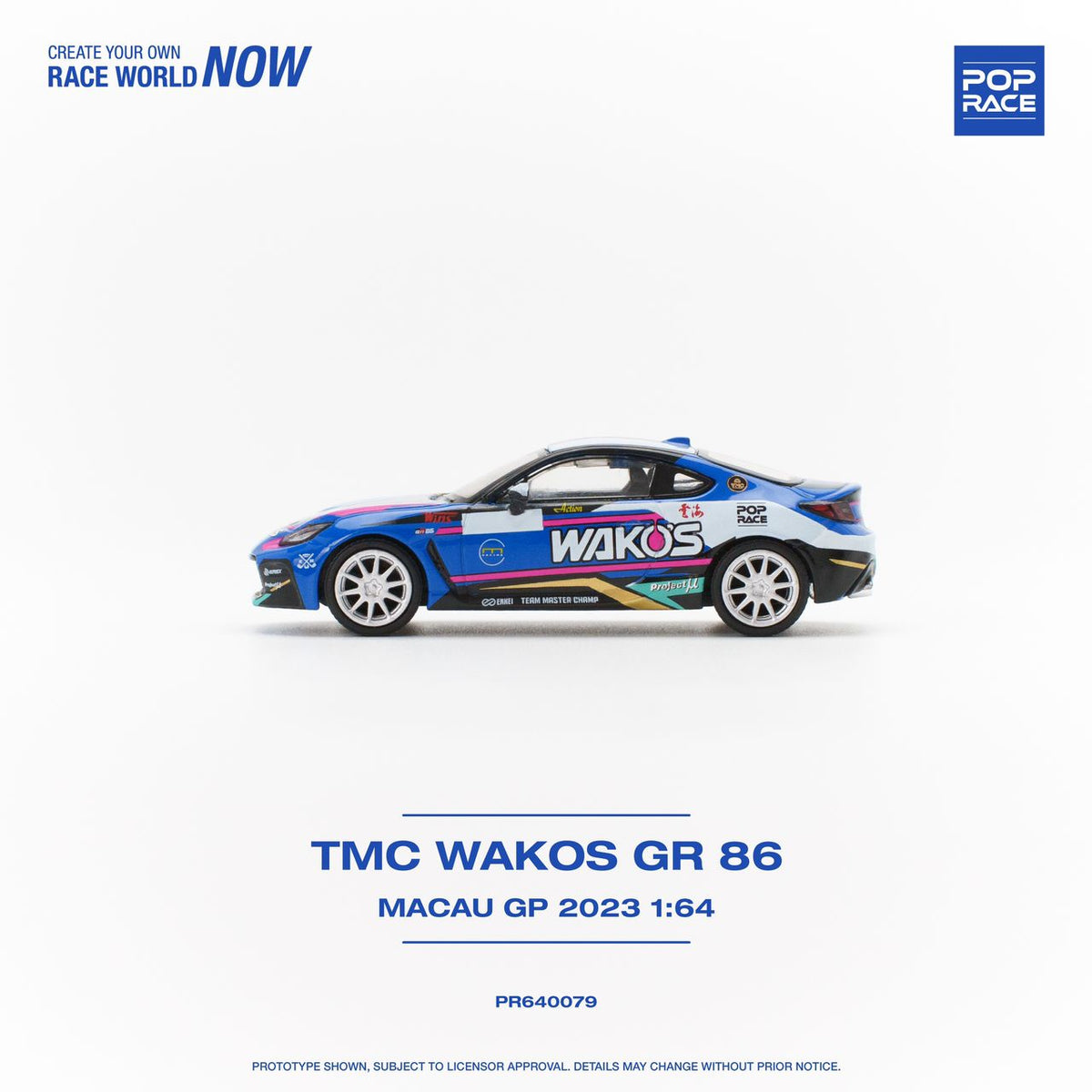 PREORDER POPRACE 1/64 Toyota GR86 - TMC Wakos Macau GP 