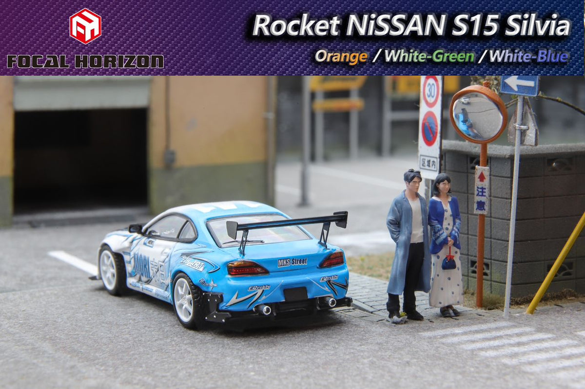FOCAL HORIZON 1/64 Rocket Nissan S15 Silvia White / Blue – Tokyo