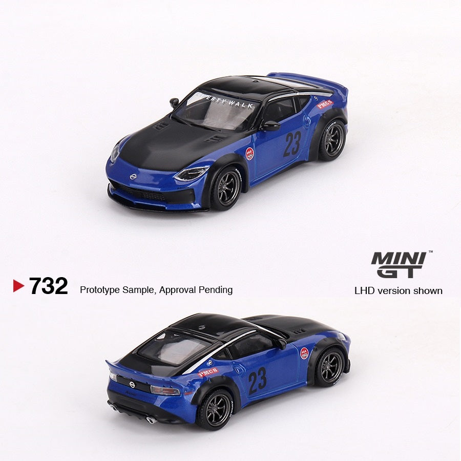 PREORDER MINI GT 1/64 Nissan Z LB★NATION WORKS Serian Blue MGT00732-L  (Approx. Release Date : JUNE 2024 subject to manufacturer's final decision)