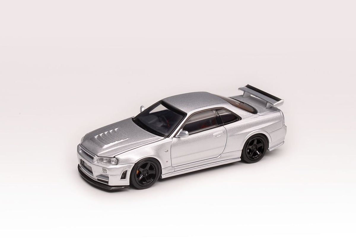 PREORDER DCT 1/64 MOTORHELIX 1/64 NISSAN SKYLINE GT-R (R34) Z-TUNE - Silver  (Approx. Release Date: MAY 2024 and subject to the manufacturer's final 