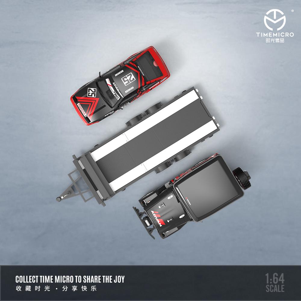 TIME MICRO 1/64 Toyota FJ40 and AE86 ADVAN Trailer Set TM645203-T