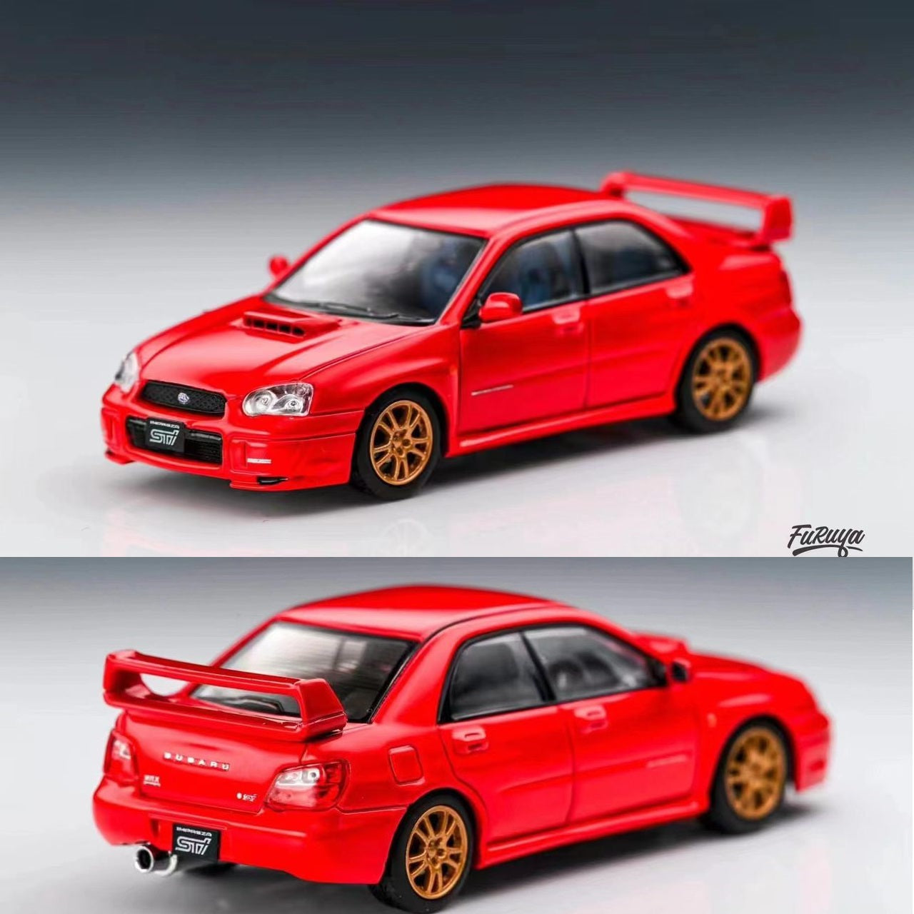 Furuya 1/64 SUBARU Impreza WRX STi GD Sedan Version 8 - Red