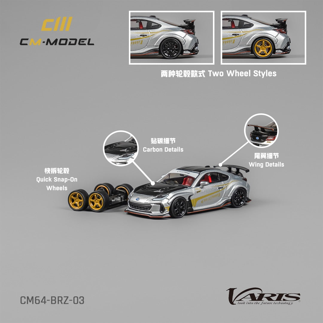CM MODEL 1/64 SUBARU BRZ Varis ARISING-1 SILVER CM64-BRZ-03