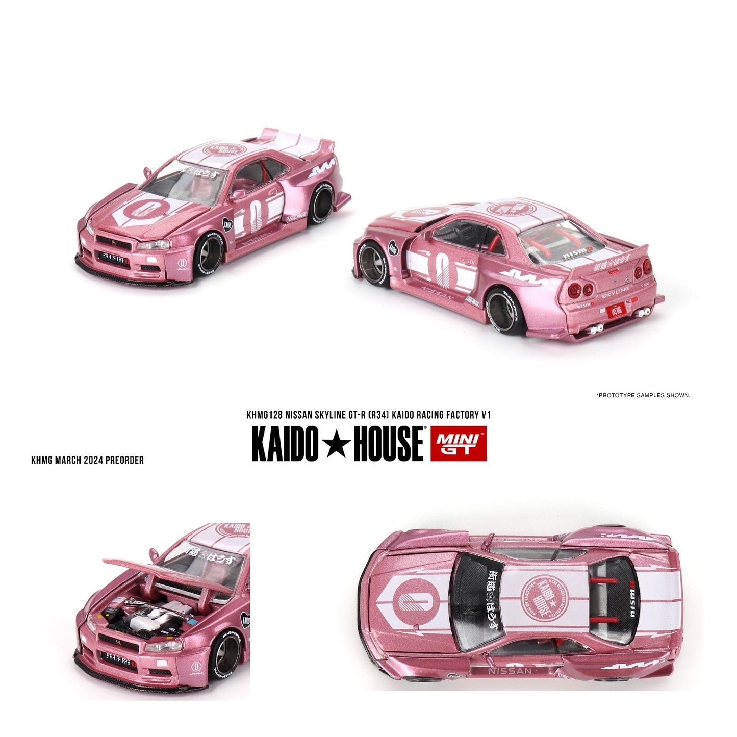MINI GT x Kaido House 1/64 Nissan Skyline GT-R (R34) KAIDO RACING FACTORY V1 KHMG128
