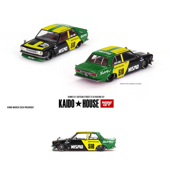 PREORDER MINI GT x Kaido House 1/64 Datsun Street 510 Racing V2 KHMG131 (Approx. Release Date : Q2 2024 subject to manufacturer's final decision)