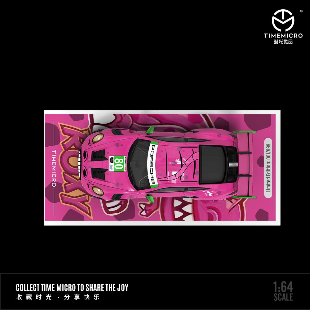PREORDER TIME MICRO 1/64 Porsche 992 Tyrannosaurus Pink TM644616 (Approx. Release Date: JUNE 2024 and subject to the manufacturer's final decision)