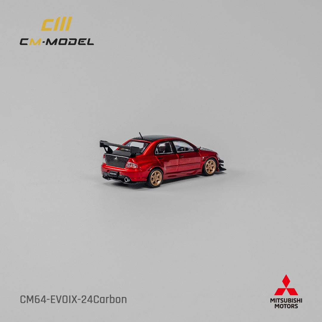 CM MODEL 1/64 Mitsubishi Lancer Evoix Metallic Red with Carbon Hood CM64-EVOIX-24CARBON