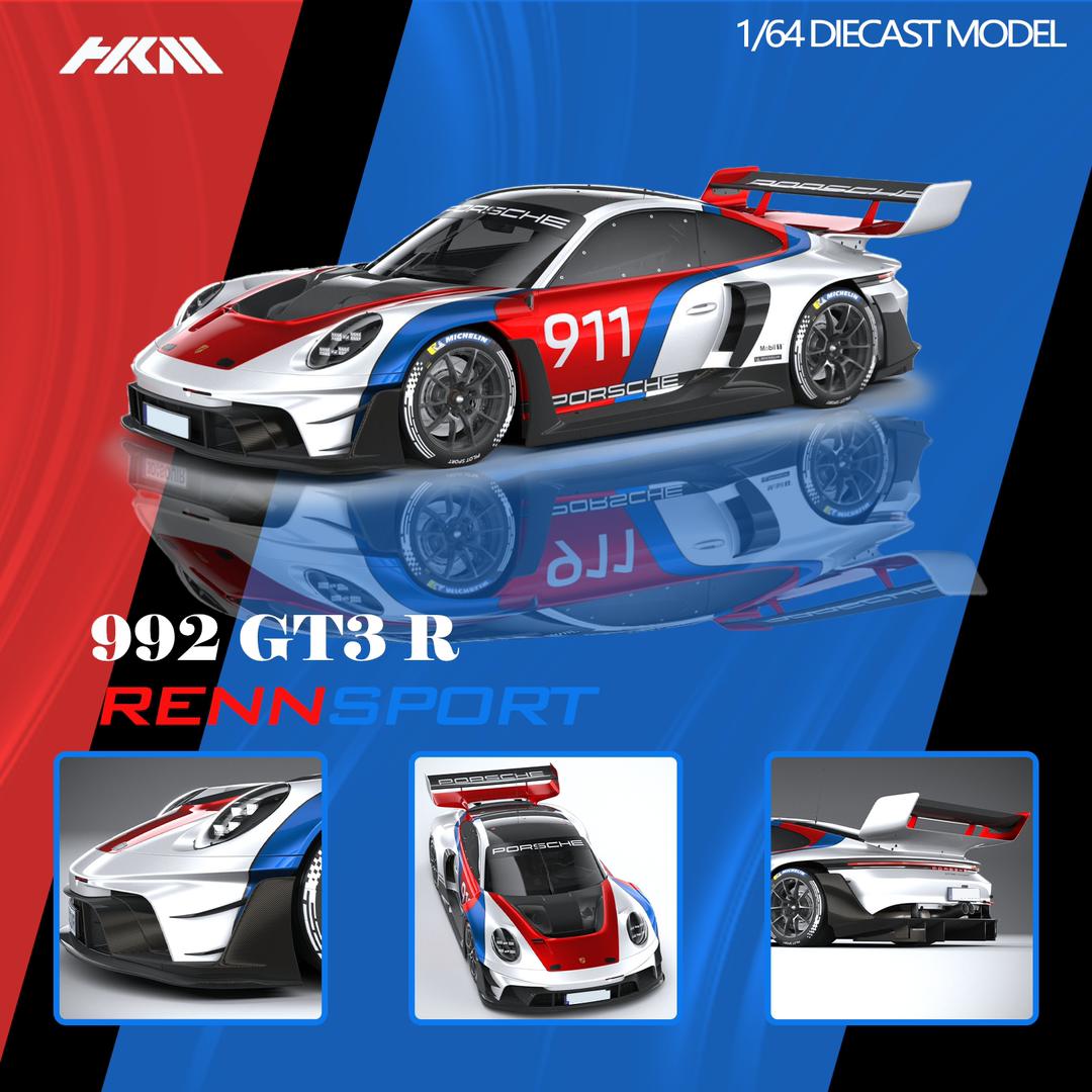 HKM 1/64 911 (992) GT3 R Rennsport #911 - White