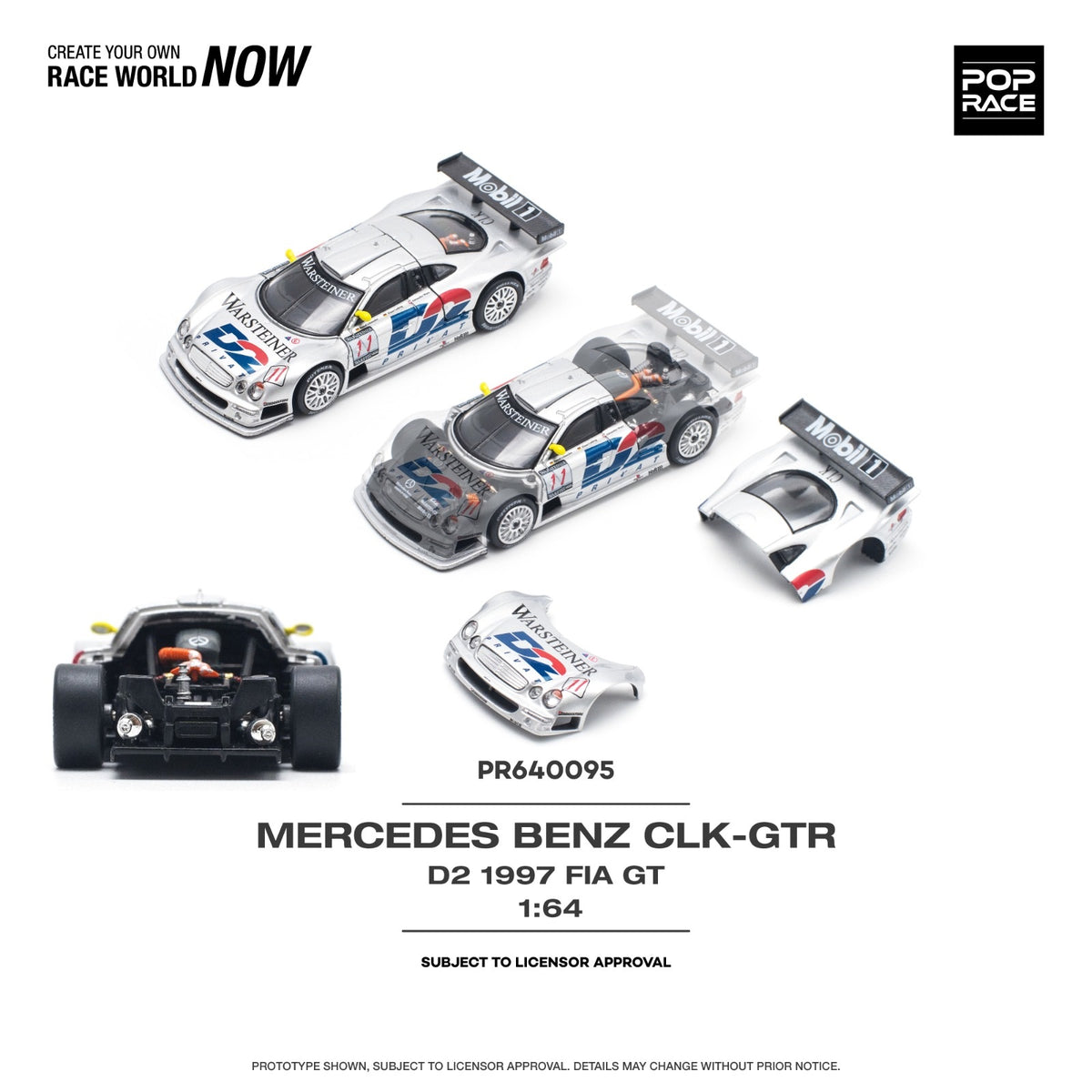 【新品】 Mercedes CLK-GTR Pop Race 1:64 Mercedes-Benz AMG CLK GTR D2 Privat #11 1997
