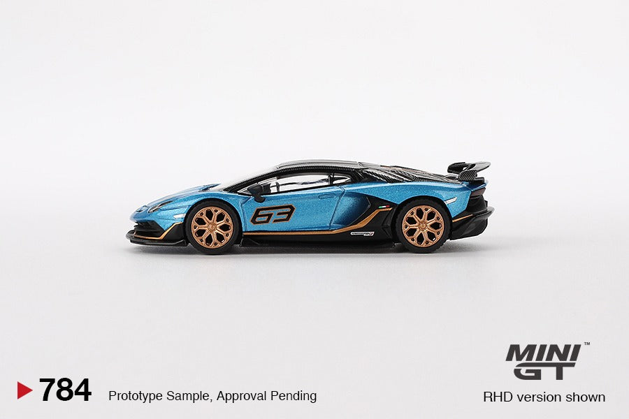 PREORDER MINI GT 1/64 Lamborghini Aventador SVJ 63 Blu Aegir LHD MGT00784-L (Approx. Release Date : Q4 2024 subject to manufacturer's final decision)