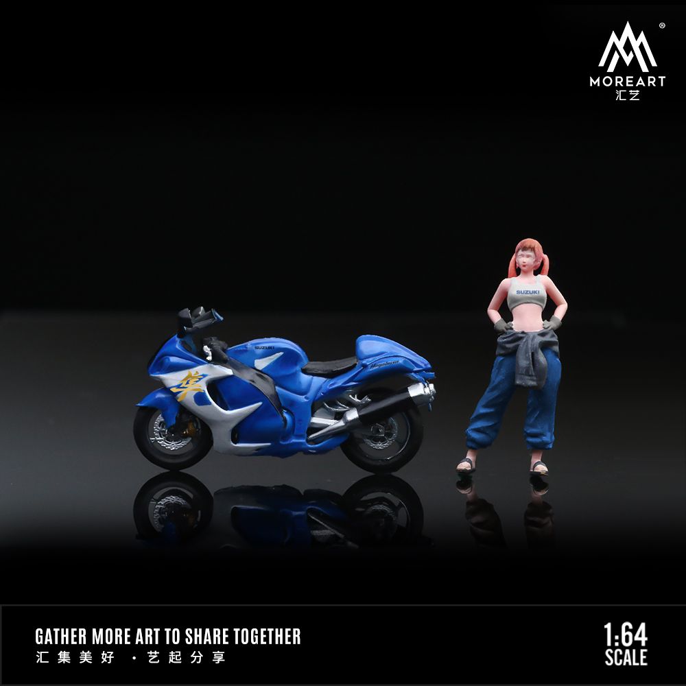 PREORDER MOREART 1/64 Suzuki Hayabusa Motorcycle Set - Blue
