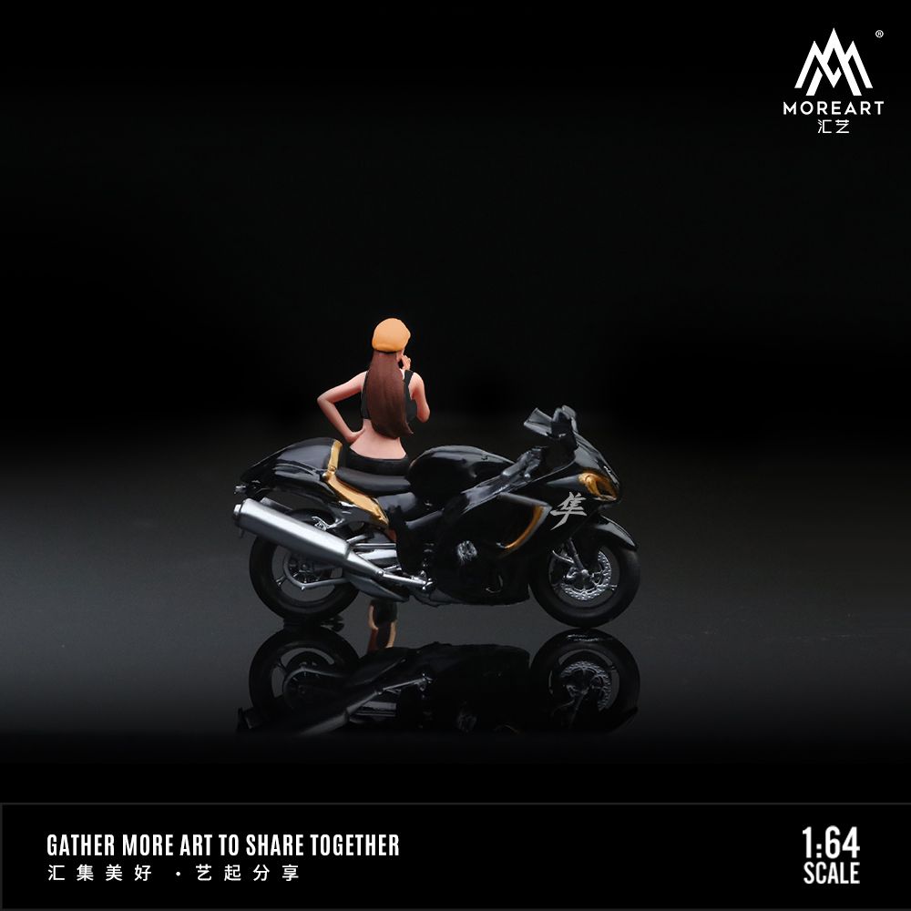 PREORDER MOREART 1/64 Suzuki Hayabusa Motorcycle Set - Black MO222071 (Approx. Release Date : September 2024 subject to manufacturer's final decision)