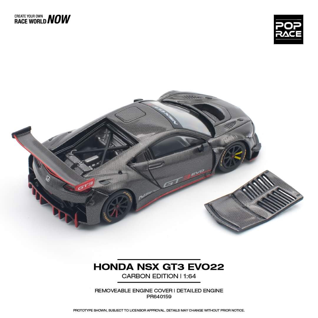 POPRACE 1/64 HONDA NSX GT3 EVO22 CARBON EDITION PR640159 – Tokyo
