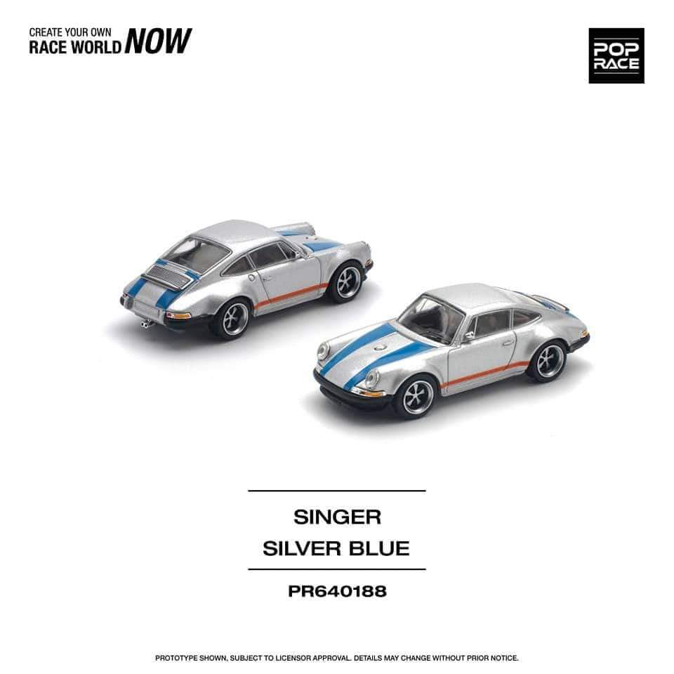POPRACE 1/64 SINGER SILVER/BLUE PR640188