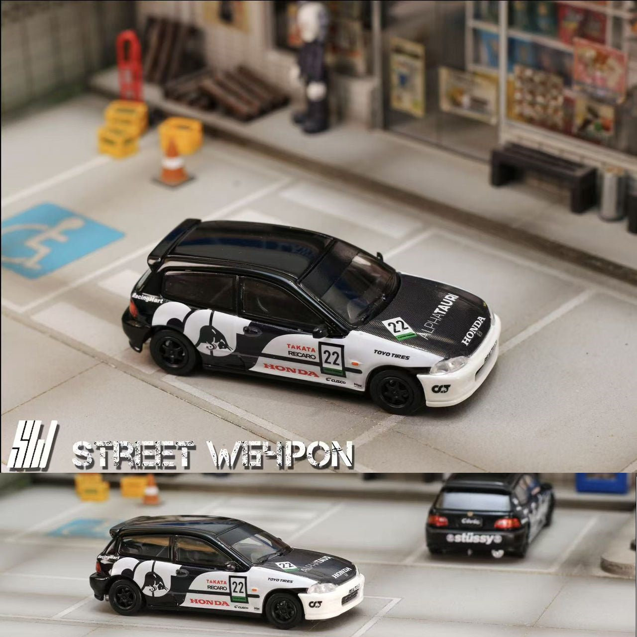 Street Weapon 1/64 Honda Civic EG6 - Red Bull