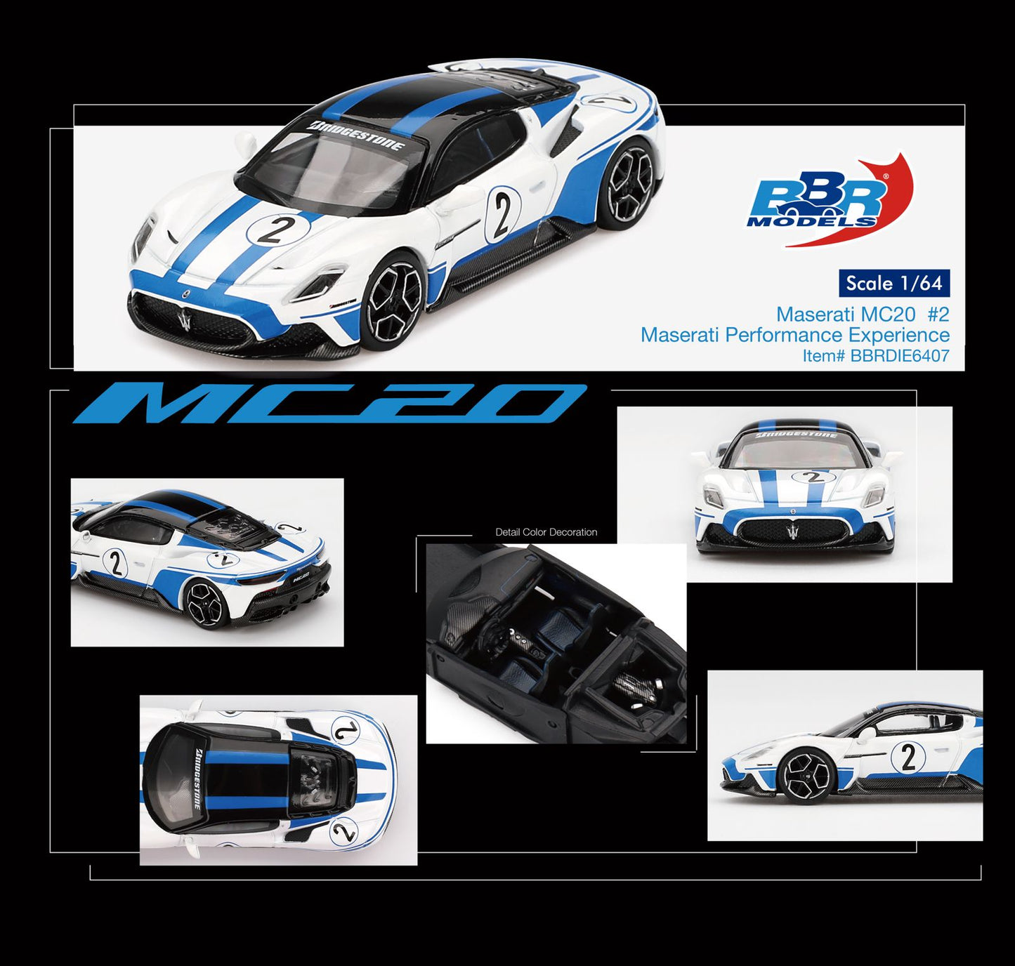 BBR 1/64 Maserati MC20 #2 Maserati Performance Experience BBRDIE6407