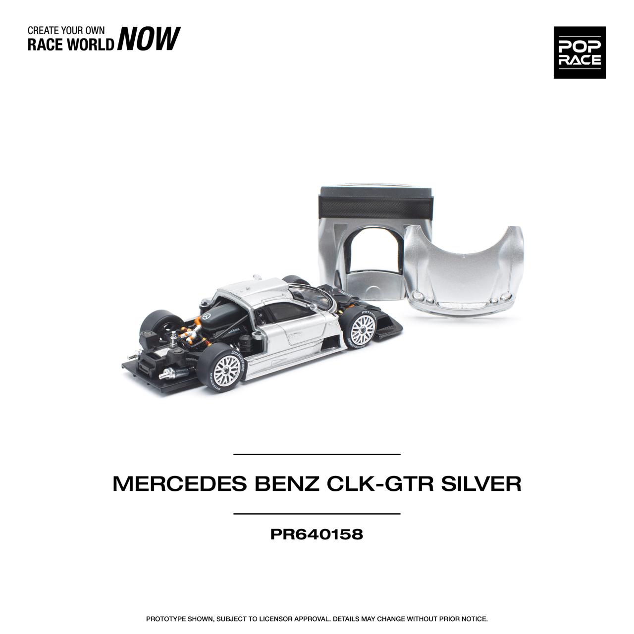 POPRACE 1/64 MERCEDES-BENZ AMG CLK GTR - SILVER PR640158